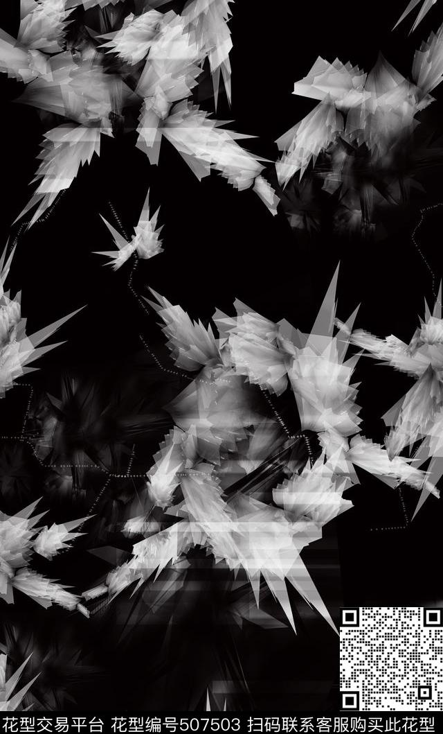 未来科技玻璃花数码印花华亿平台下载（图片编号: 507503） - 瓦栏（Walan）