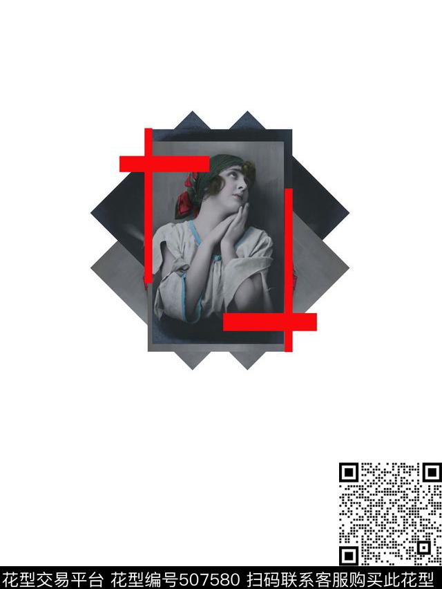 t恤华亿平台潮流复古数码印花华亿平台下载（图片编号: 507580） - 瓦栏（Walan）