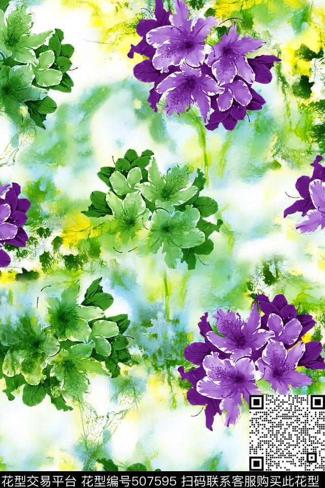 春夏花卉数码数码印花华亿平台下载（图片编号: 507595） - 瓦栏（Walan）