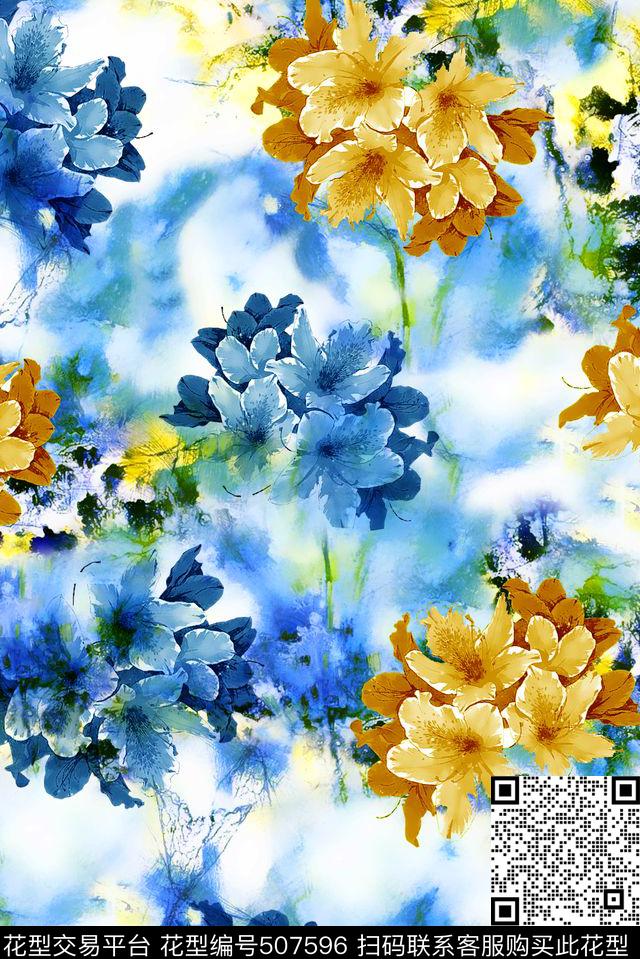 春夏花卉数码数码印花华亿平台下载（图片编号: 507596） - 瓦栏（Walan）