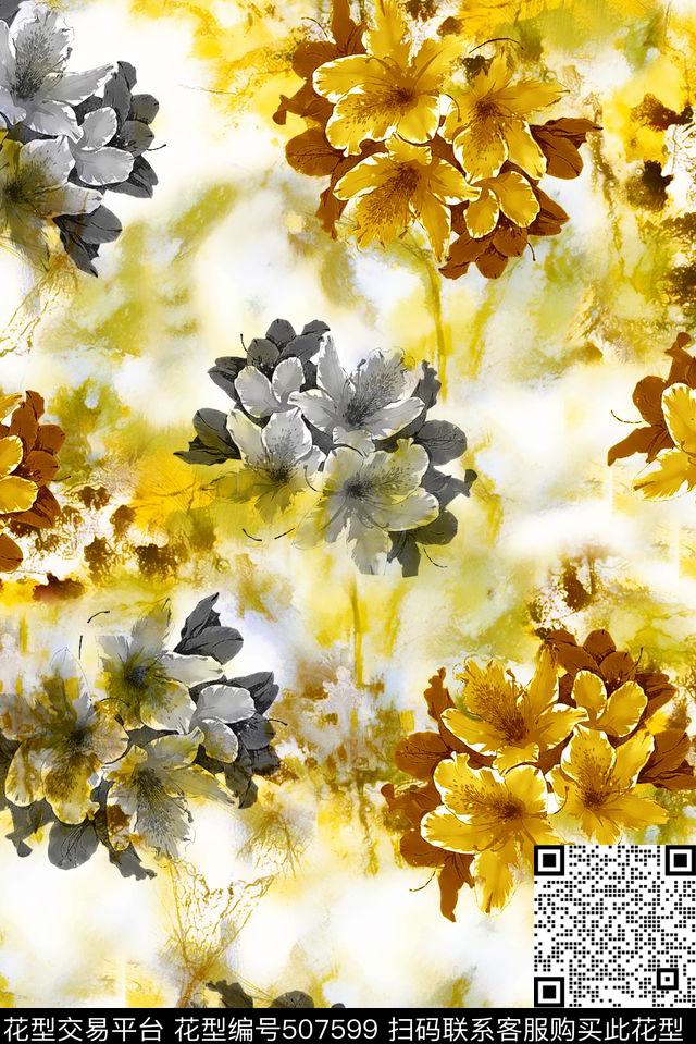 春夏花卉数码数码印花华亿平台下载（图片编号: 507599） - 瓦栏（Walan）