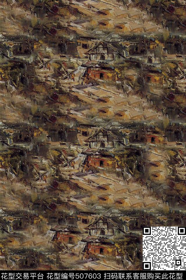 时尚建筑肌理数码印花华亿平台下载（图片编号: 507603） - 瓦栏（Walan）