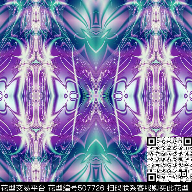 抽象时尚流行数码印花华亿平台下载（图片编号: 507726） - 瓦栏（Walan）