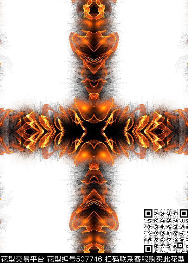 抽象时尚流行数码印花华亿平台下载（图片编号: 507746） - 瓦栏（Walan）