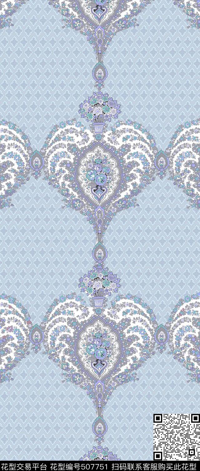 欧式花纹复古传统印花华亿平台下载（图片编号: 507751） - 瓦栏（Walan）