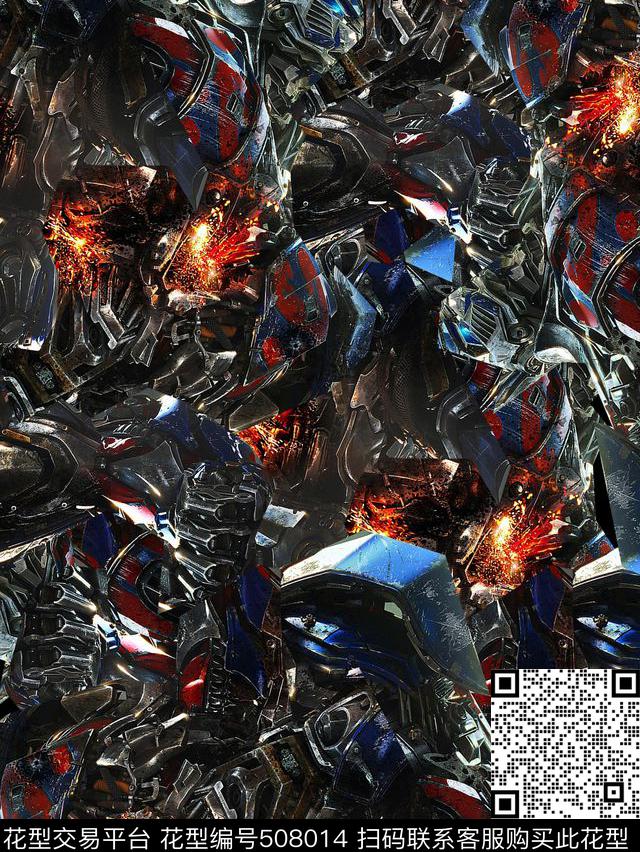 变形金刚潮流复古数码印花华亿平台下载（图片编号: 508014） - 瓦栏（Walan）