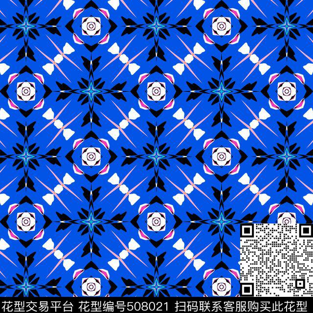 几何图形组合传统印花华亿平台下载（图片编号: 508021） - 瓦栏（Walan）