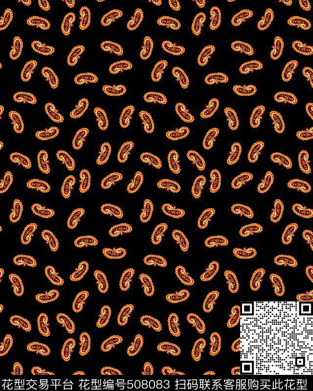 传统印花佩斯利火腿纹小花佩斯利传统印花华亿平台下载（图片编号: 508083） - 瓦栏（Walan）