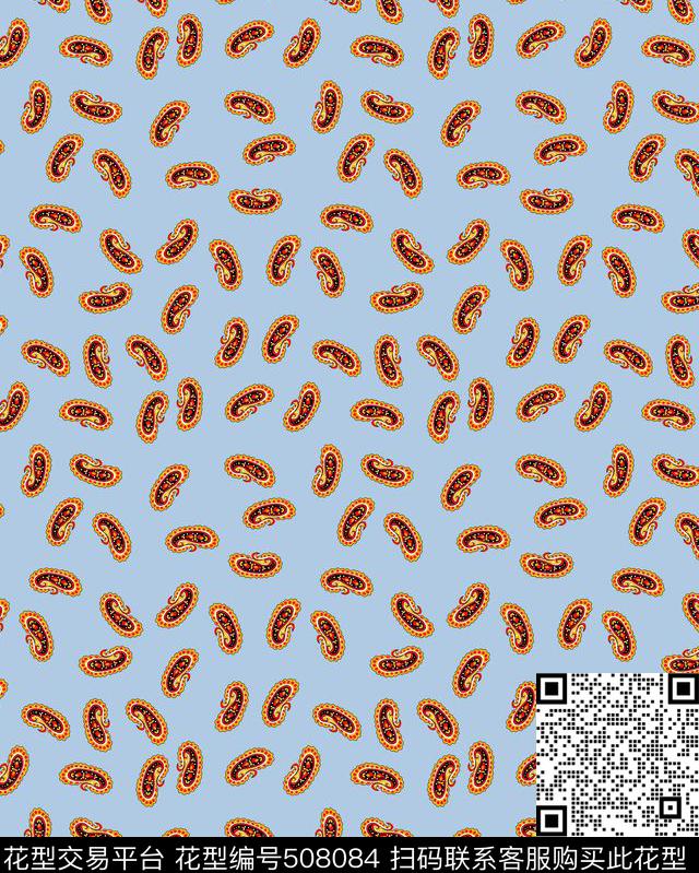 传统印花佩斯利火腿纹小花佩斯利传统印花华亿平台下载（图片编号: 508084） - 瓦栏（Walan）