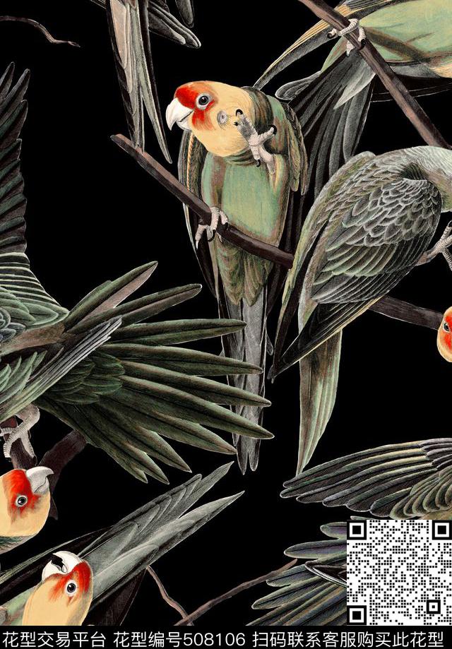 潮流时尚动物匹布数码印花数码印花华亿平台下载（图片编号: 508106） - 瓦栏（Walan）