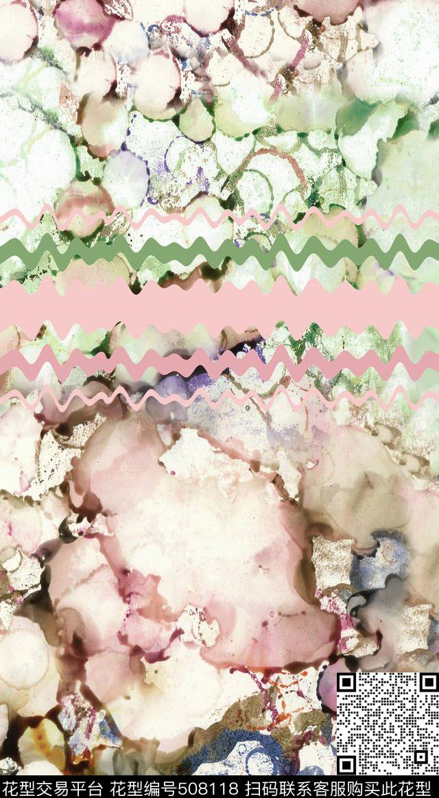 抽象肌理几何数码印花华亿平台下载（图片编号: 508118） - 瓦栏（Walan）