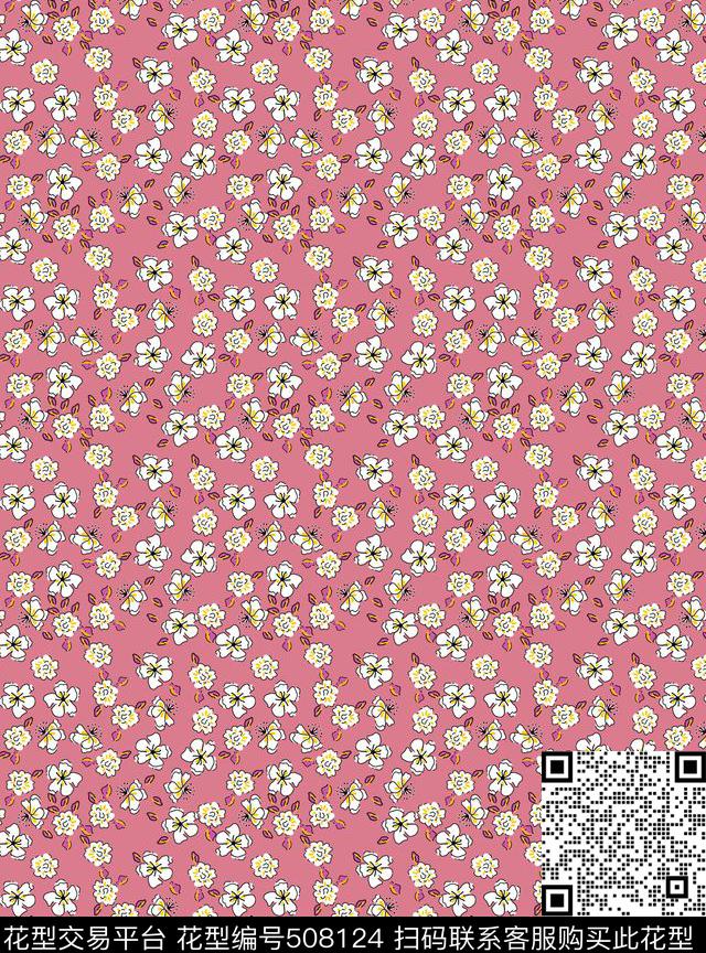 传统印花小花花卉花卉传统印花华亿平台下载（图片编号: 508124） - 瓦栏（Walan）
