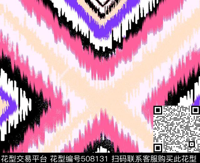 民族幾何花效果几何花时尚女装印花传统印花华亿平台下载（图片编号: 508131） - 瓦栏（Walan）
