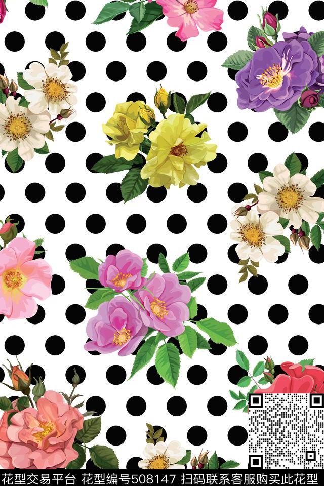 圆点波点圆形数码印花华亿平台下载（图片编号: 508147） - 瓦栏（Walan）