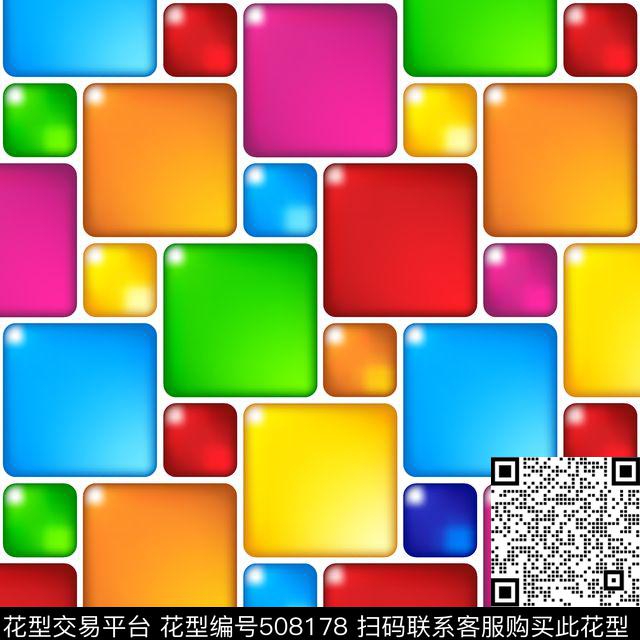 几何多边形渐变色正方形数码印花华亿平台下载（图片编号: 508178） - 瓦栏（Walan）