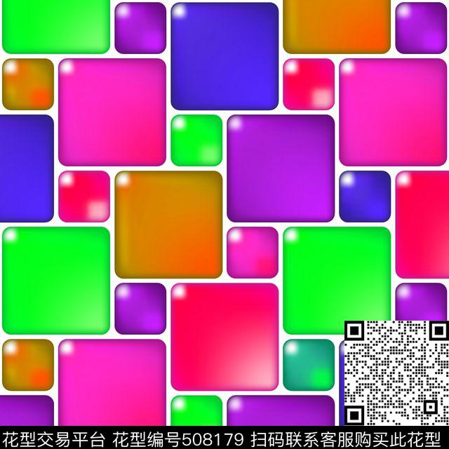 几何多边形渐变色正方形数码印花华亿平台下载（图片编号: 508179） - 瓦栏（Walan）