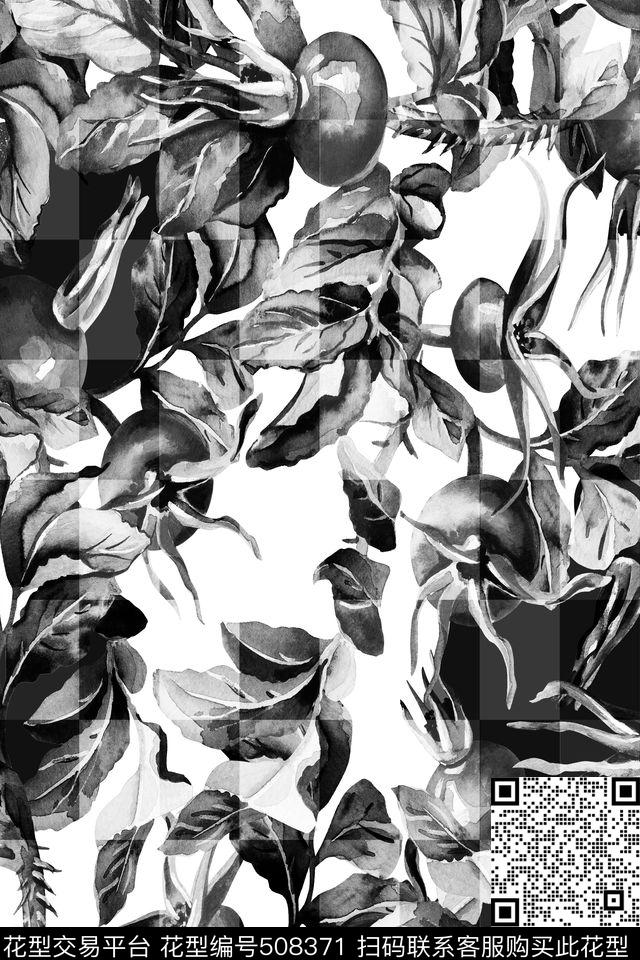 休闲时尚水彩仿古手绘植物数码服装面料华亿平台数码印花华亿平台下载（图片编号: 508371） - 瓦栏（Walan）