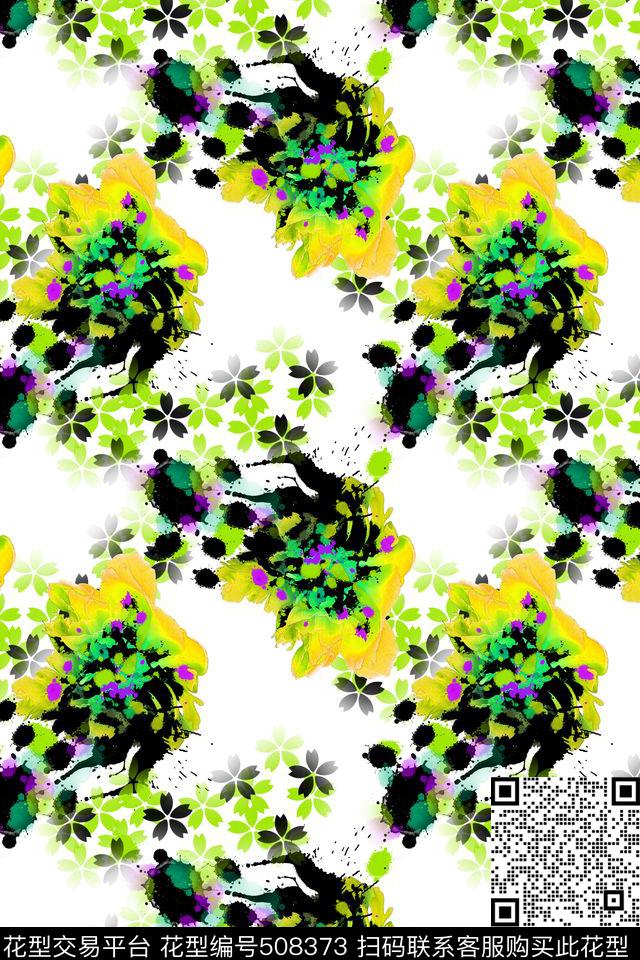 手绘原创花卉数码印花华亿平台下载（图片编号: 508373） - 瓦栏（Walan）