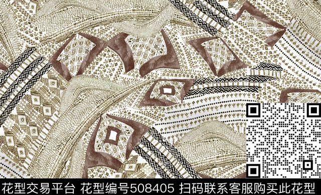 现代几何组合传统印花华亿平台下载（图片编号: 508405） - 瓦栏（Walan）