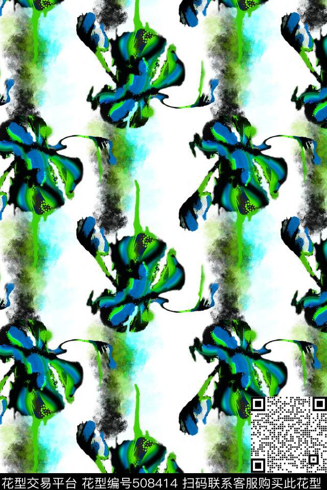 原创手绘花卉数码印花华亿平台下载（图片编号: 508414） - 瓦栏（Walan）