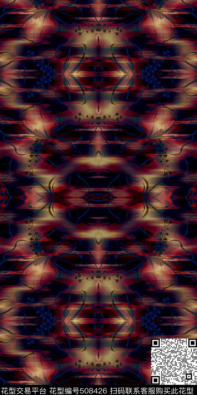 抽象底纹光影数码印花华亿平台下载（图片编号: 508426） - 瓦栏（Walan）