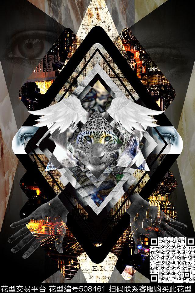 潮流动物人体定位数码印花华亿平台下载（图片编号: 508461） - 瓦栏（Walan）