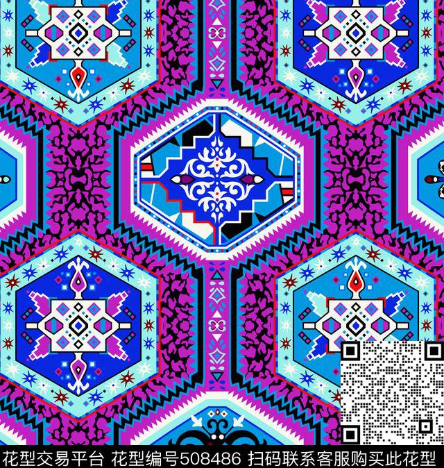 欧美时尚潮流传统印花华亿平台下载（图片编号: 508486） - 瓦栏（Walan）