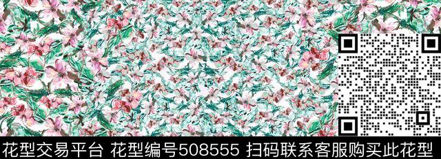 原创花卉优雅数码印花华亿平台下载（图片编号: 508555） - 瓦栏（Walan）