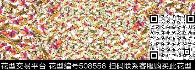 原创花卉优雅数码印花华亿平台下载（图片编号: 508556） - 瓦栏（Walan）