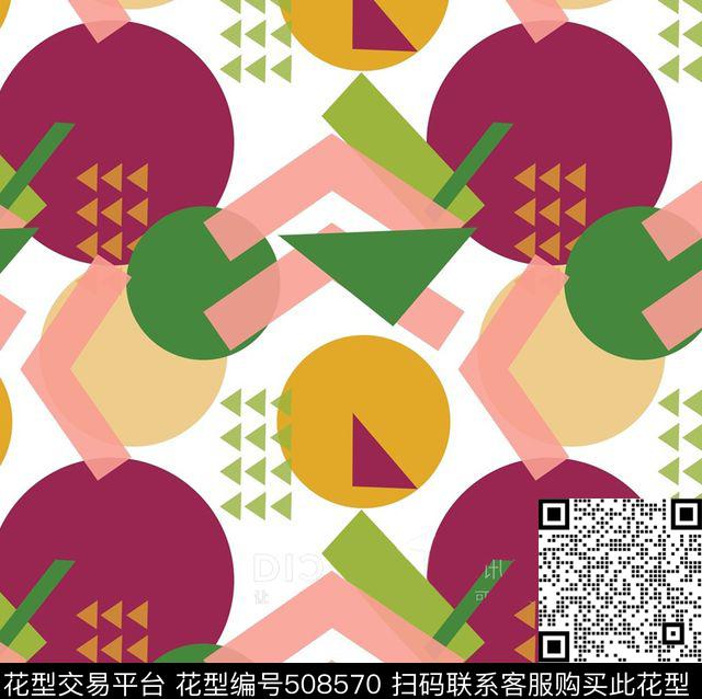 几何风长方形大小圆形传统印花华亿平台下载（图片编号: 508570） - 瓦栏（Walan）