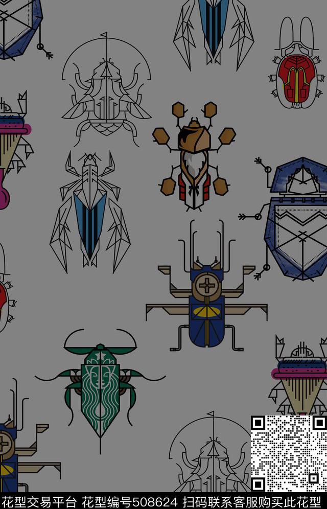 卡通动物趣味数码印花华亿平台下载（图片编号: 508624） - 瓦栏（Walan）