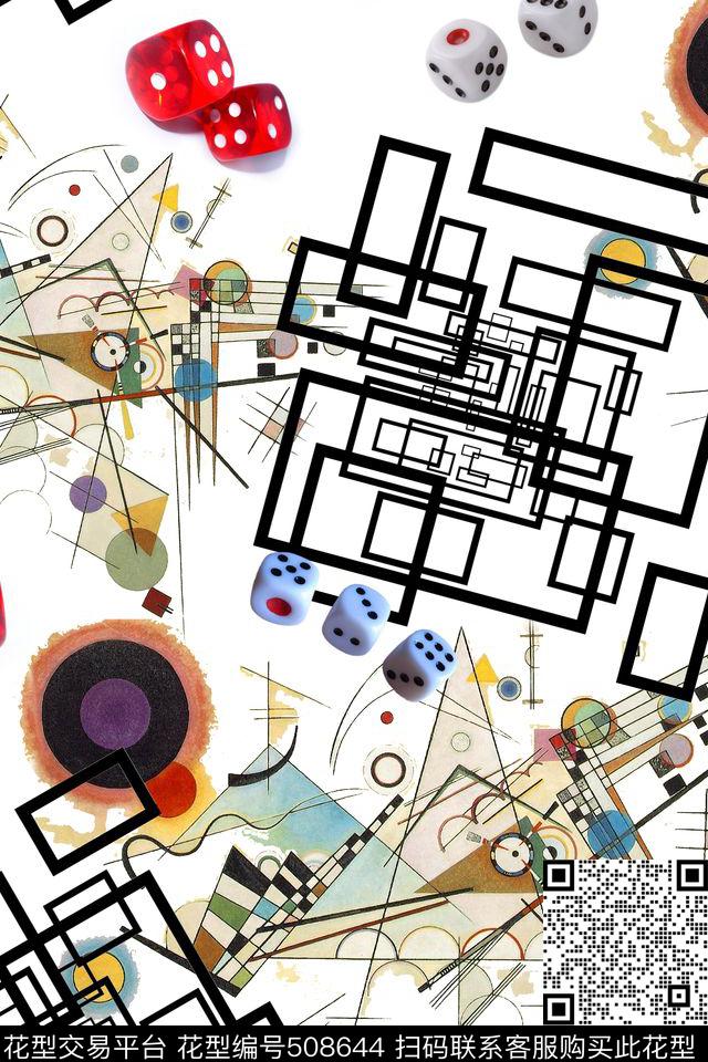 几何卡通立体数码印花华亿平台下载（图片编号: 508644） - 瓦栏（Walan）