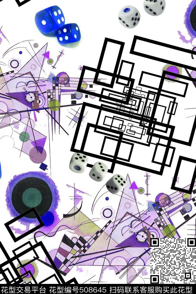 抽象线条立体数码印花华亿平台下载（图片编号: 508645） - 瓦栏（Walan）