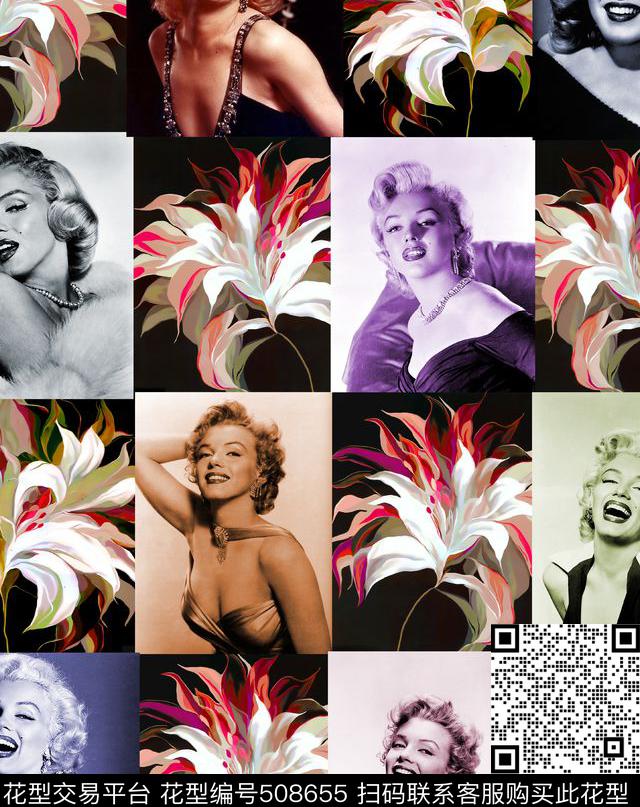 欧美风格人物潮流数码印花华亿平台下载（图片编号: 508655） - 瓦栏（Walan）