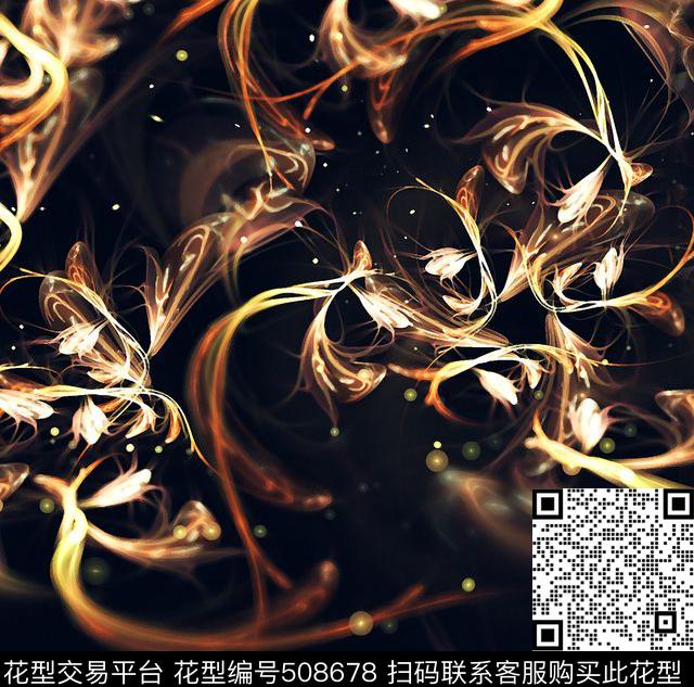 潮流时尚抽象光波抽象绚丽数码印花华亿平台下载（图片编号: 508678） - 瓦栏（Walan）