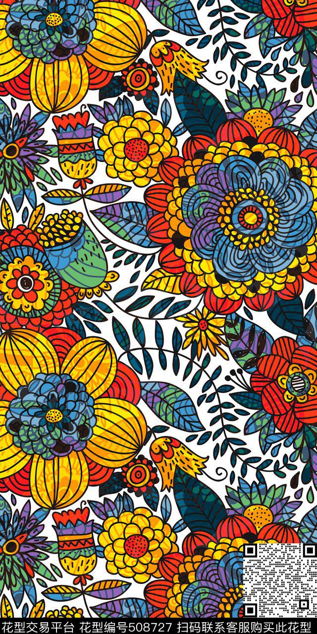 窗帘布华亿平台外贸女装T恤女装连衣裙传统印花华亿平台下载（图片编号: 508727） - 瓦栏（Walan）