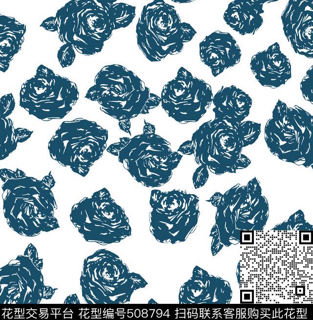 黑白华亿平台绿植树叶椰树叶数码印花华亿平台下载（图片编号: 508794） - 瓦栏（Walan）