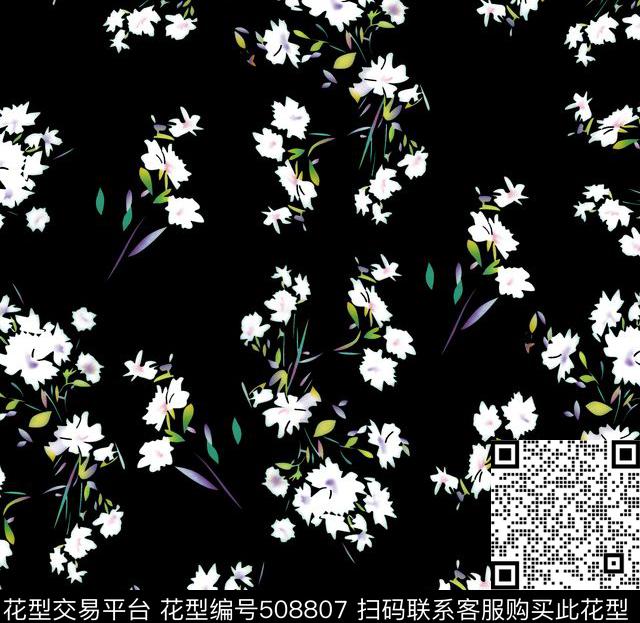 小花碎花花卉数码印花华亿平台下载（图片编号: 508807） - 瓦栏（Walan）