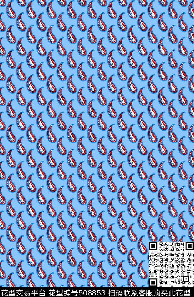 传统印花佩斯利小花佩斯利传统印花华亿平台下载（图片编号: 508853） - 瓦栏（Walan）