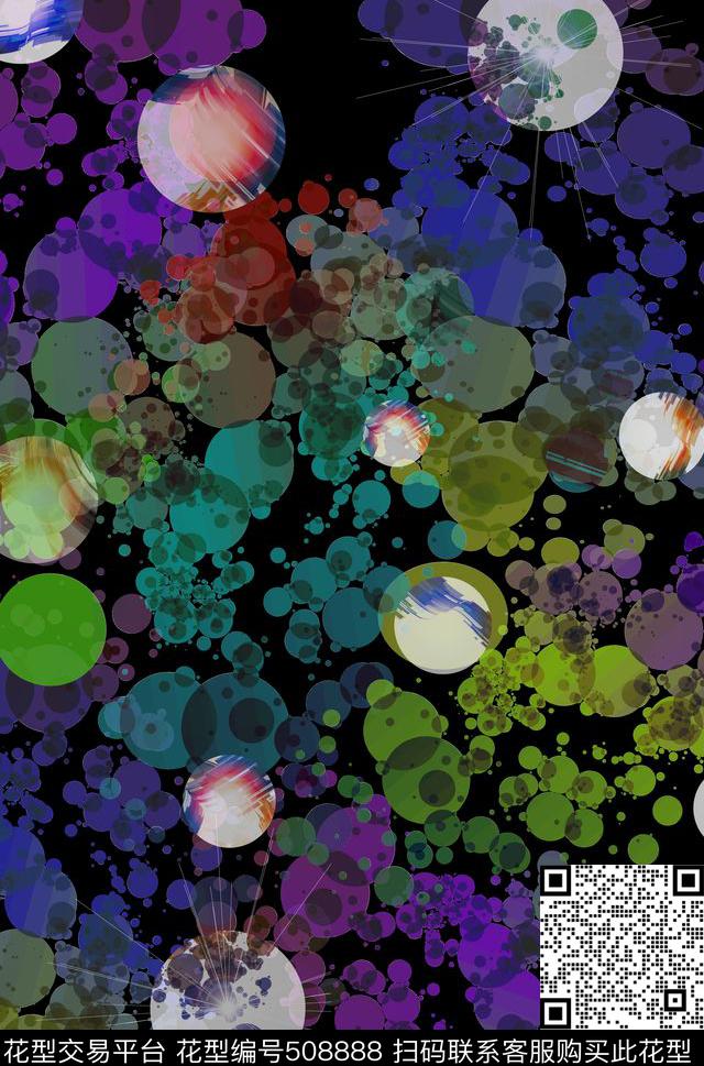 炫彩波点渐变数码印花华亿平台下载（图片编号: 508888） - 瓦栏（Walan）