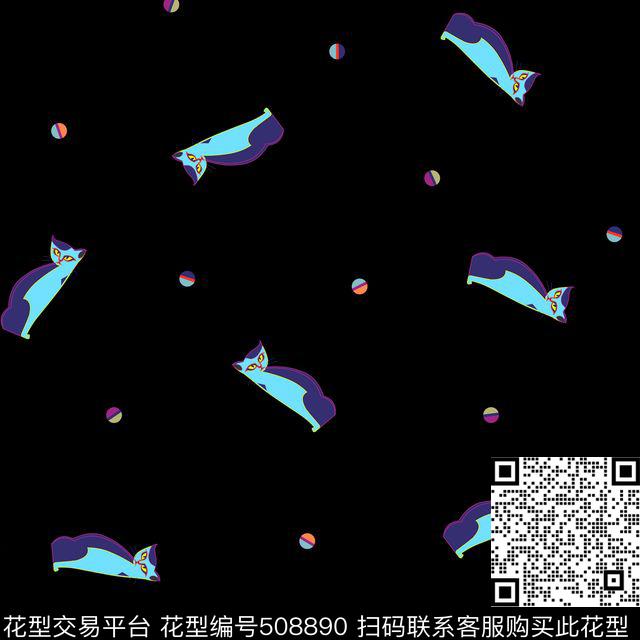 传统印花卡通小猫球卡通传统印花华亿平台下载（图片编号: 508890） - 瓦栏（Walan）