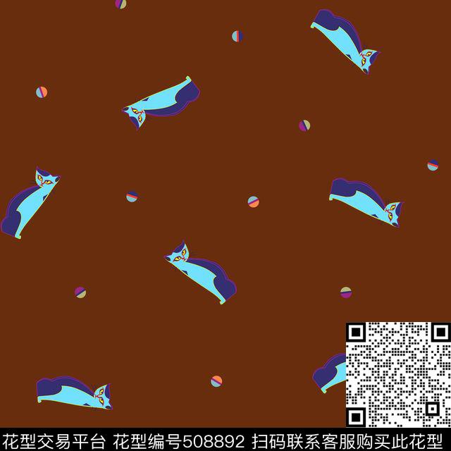 传统印花卡通小猫球卡通传统印花华亿平台下载（图片编号: 508892） - 瓦栏（Walan）