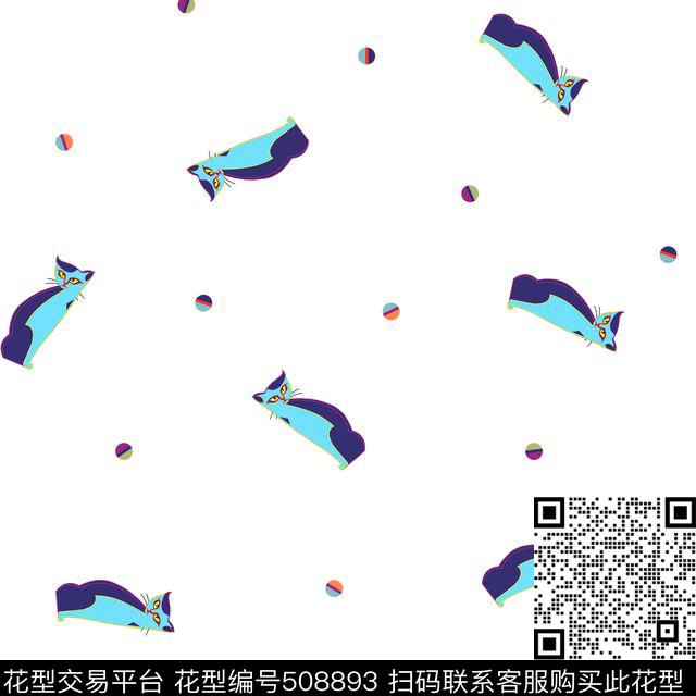 传统印花卡通小猫球卡通传统印花华亿平台下载（图片编号: 508893） - 瓦栏（Walan）