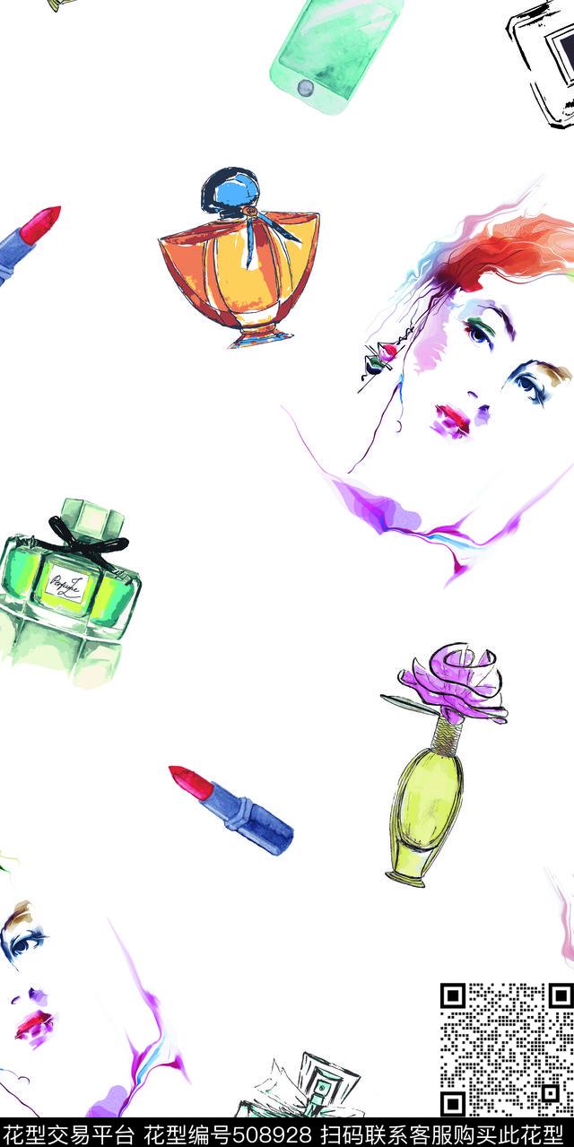 香水美女口红数码印花华亿平台下载（图片编号: 508928） - 瓦栏（Walan）