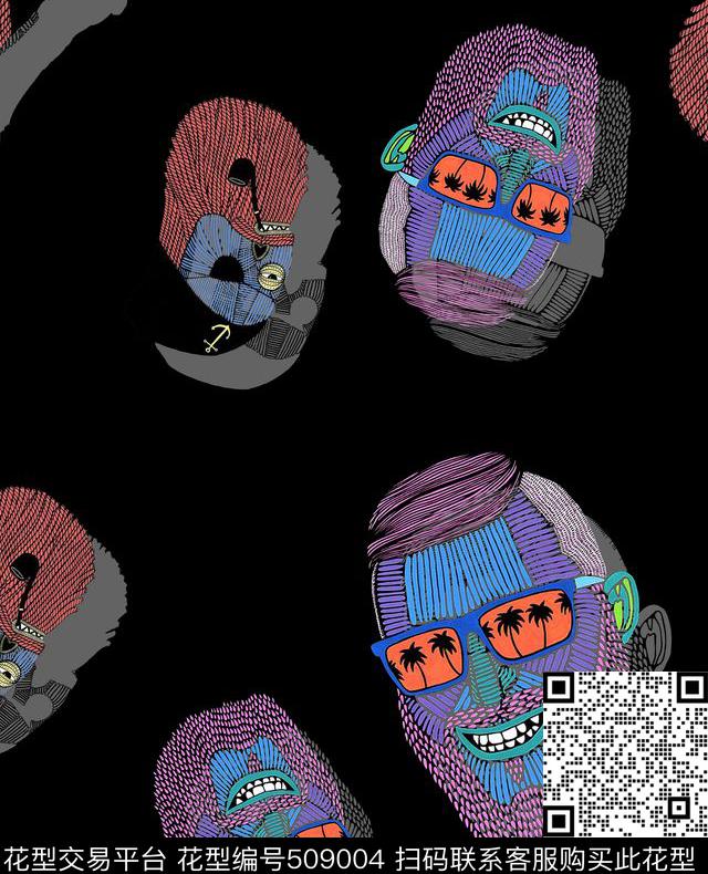 波普男装时尚数码印花华亿平台下载（图片编号: 509004） - 瓦栏（Walan）