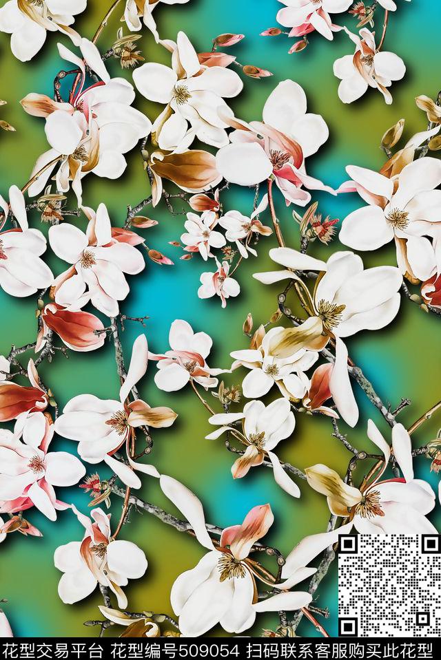 花卉花朵立体数码印花华亿平台下载（图片编号: 509054） - 瓦栏（Walan）