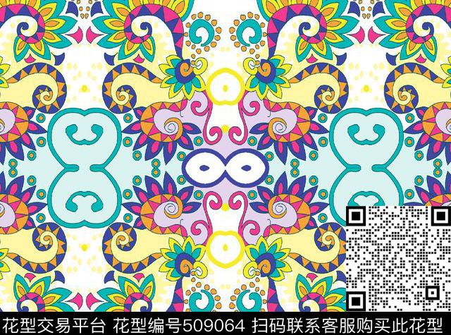 原创绘画民族数码印花华亿平台下载（图片编号: 509064） - 瓦栏（Walan）