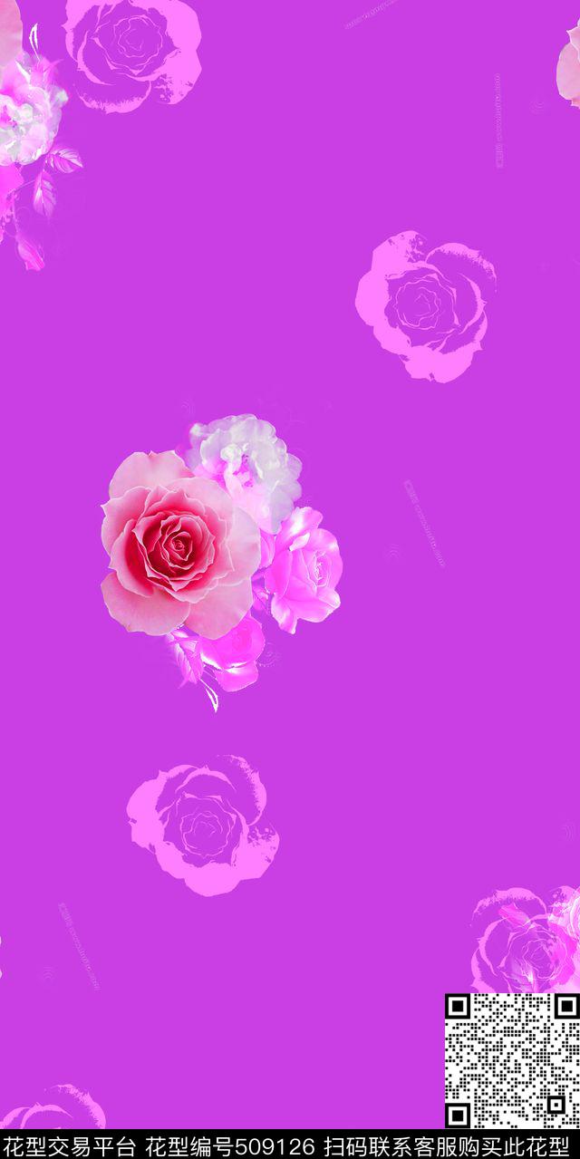 花卉衬衫连衣裙数码印花华亿平台下载（图片编号: 509126） - 瓦栏（Walan）