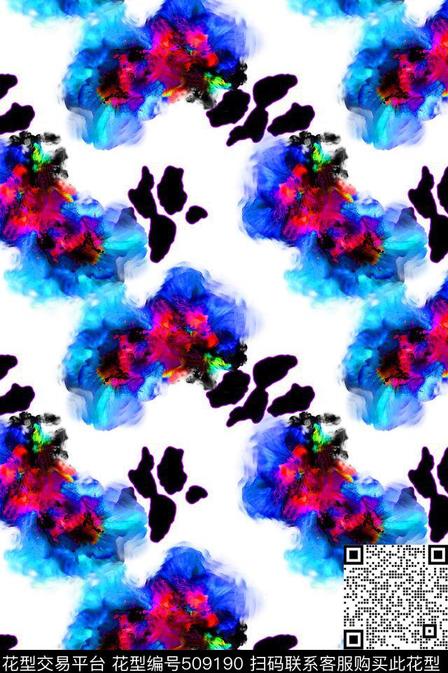 原创手绘抽象数码印花华亿平台下载（图片编号: 509190） - 瓦栏（Walan）