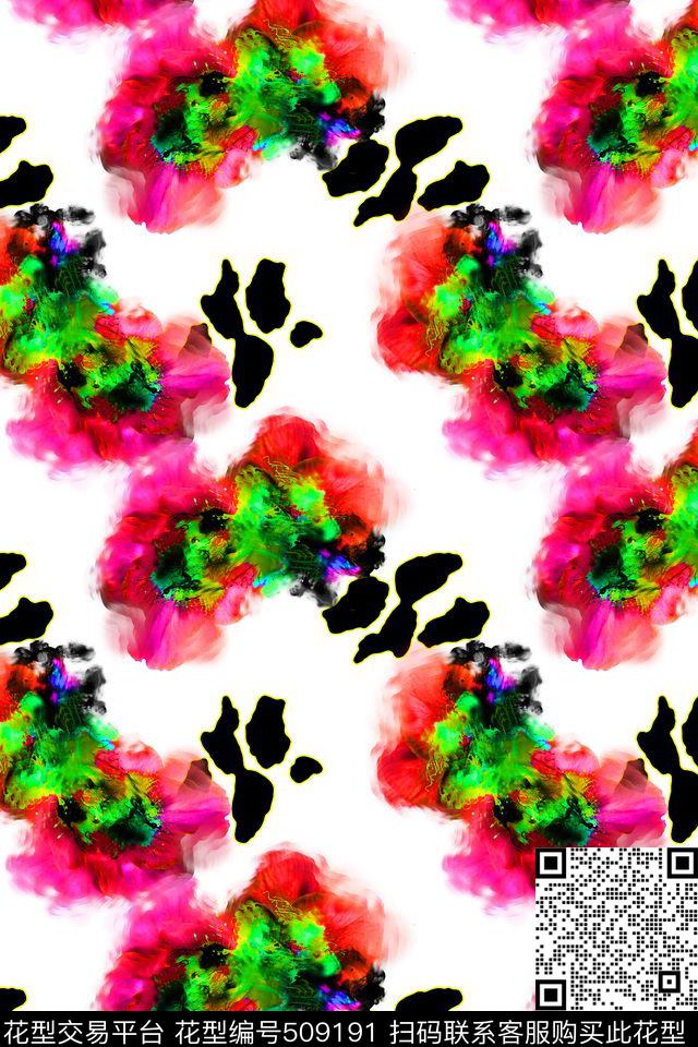 原创手绘抽象数码印花华亿平台下载（图片编号: 509191） - 瓦栏（Walan）